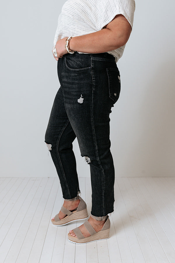 Risen The Branch High Waist Distressed Pants  Curves Image - 2