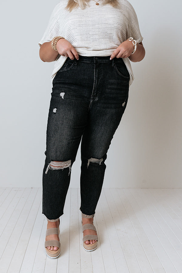 Risen The Branch High Waist Distressed Pants  Curves Image - 4