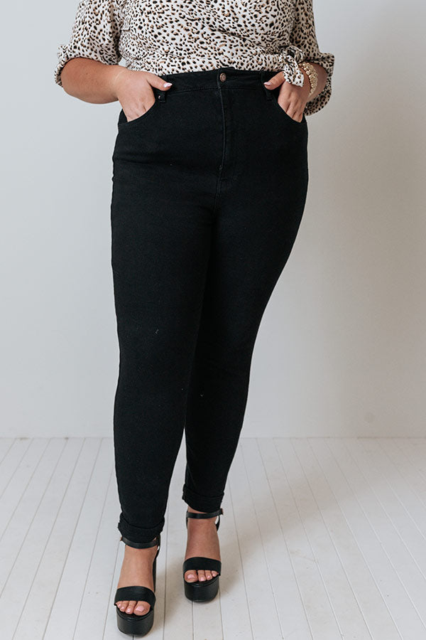 Risen The Jozie High Waist Skinny In Black Curves Image - 2