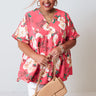 Say It Sweetly Floral Babydoll Top In Pink Curves Image - 1