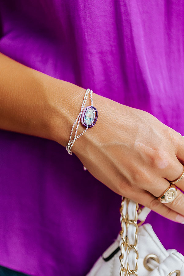 Elaina Silver Delicate Chain Bracelet in Azalea Illusion - Kendra Scott main image 0