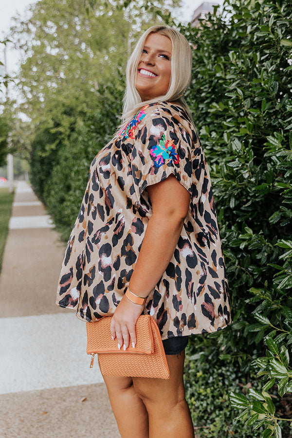 All Brand New Embroidered Leopard Top Curves Image - 3