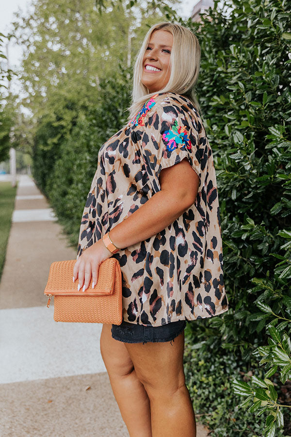 All Brand New Embroidered Leopard Top Curves Image - 2