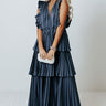 Seeking Champagne Pleated Maxi Dress In Slate Image - 1