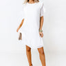 So Joyous Pleated Shift Dress In White Image - 1