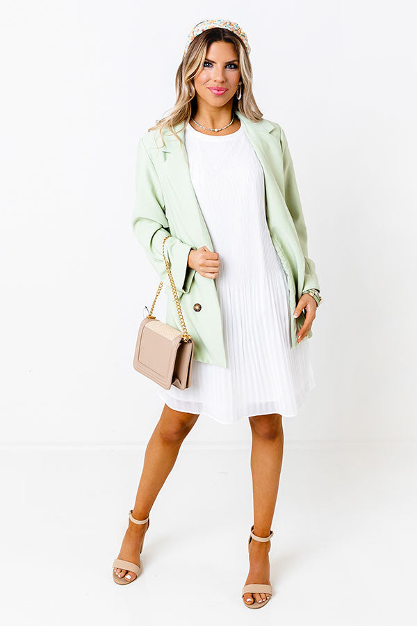 So Joyous Pleated Shift Dress In White Image - 3