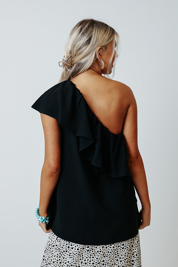 Slow Dance Romance Ruffle Top In Black Image - 5