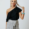 Slow Dance Romance Ruffle Top In Black Image - 1