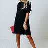 So Joyous Pleated Shift Dress In Black Image - 1