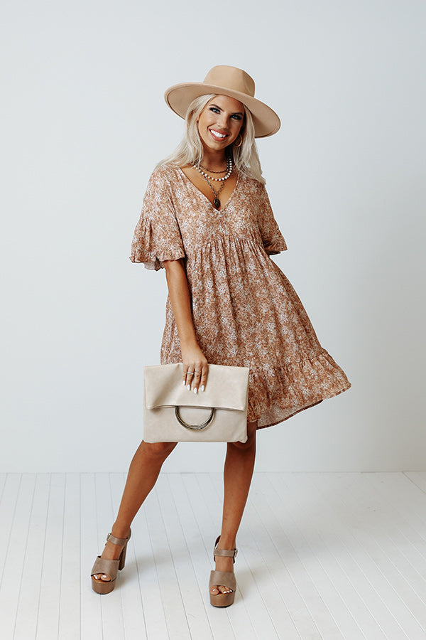 Weekend Visit Babydoll Dress In Iced Latte Image - 2