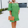 Casually Courting Shift Dress In Kelly Green Curves Image - 1