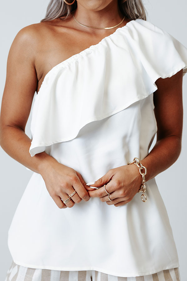 Slow Dance Romance Ruffle Top In White Image - 4