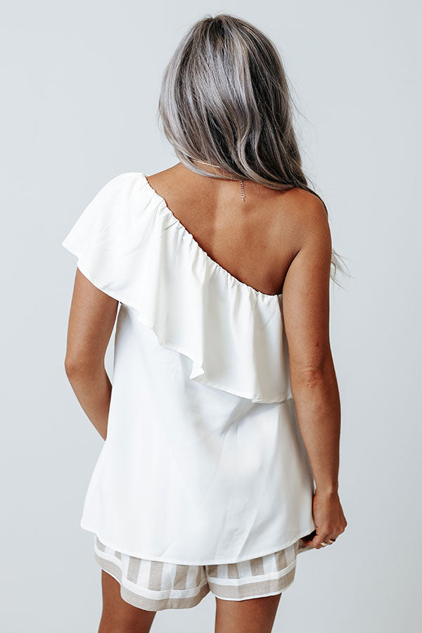 Slow Dance Romance Ruffle Top In White Image - 5