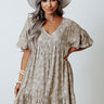 Weekend Visit Babydoll Dress In Taupe Image - 1