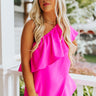 Slow Dance Romance Ruffle Top In Hot Pink Image - 1
