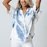 Keep The Peace Tie Dye Top In Blue Image - 1