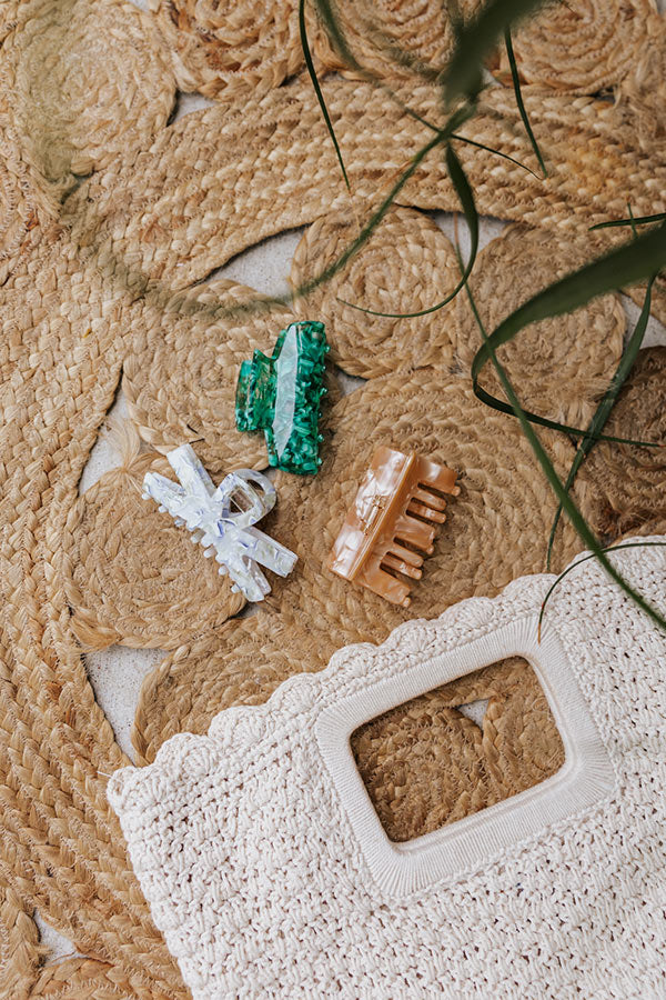 Bikinis And Martinis Hair Claw Clip Set In Jade Image - 1