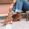 The Winette Faux Suede Ankle Boot In Chocolate Image - 1