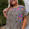 Learn To Love Embroidered Leopard Top Curves Image - 1