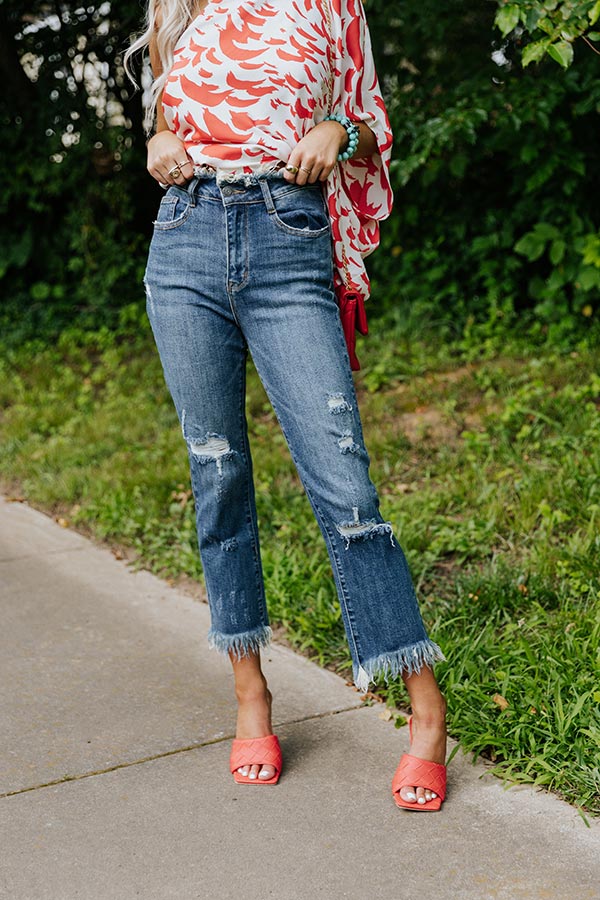 Risen The Wensley High Waist Distressed Jean in Medium Wash Image - 5