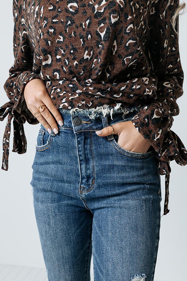 Risen The Wensley High Waist Distressed Jean in Medium Wash Image - 2