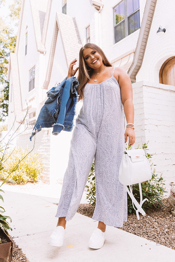 Kind And Casual Jumpsuit In Grey Curves – Impressions Online Boutique
