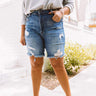 Risen The Sonya Hight Waist Distressed Shorts Curves Image - 1