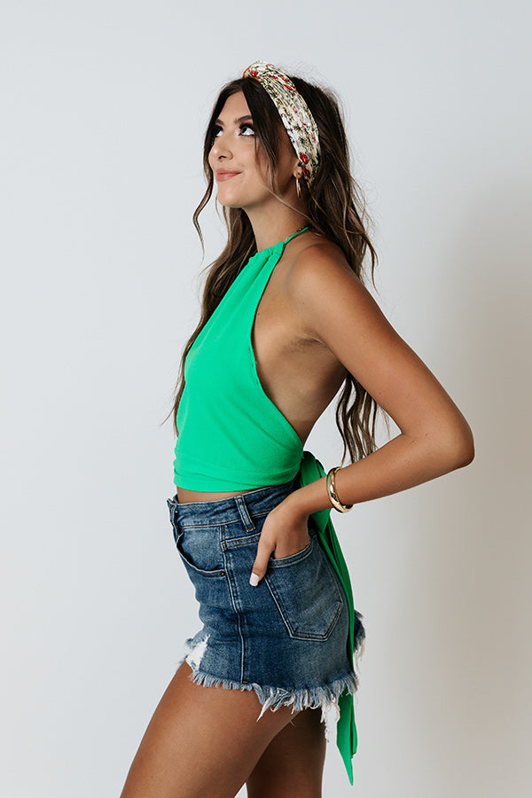 Confidence Boost Halter Top In Kelly Green • Impressions Online