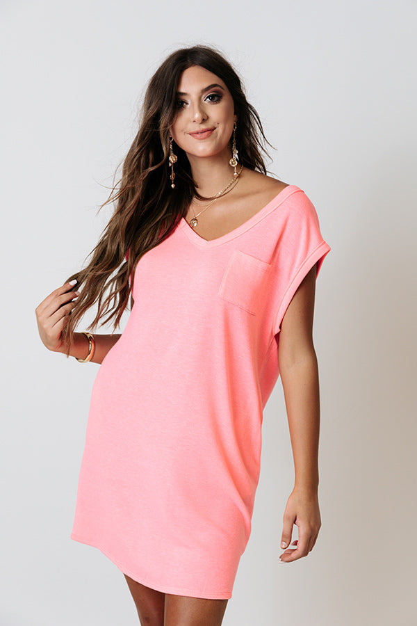 Time In The Sun Shift Dress In Neon Pink • Impressions Online Boutique