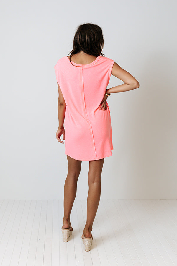 Time In The Sun Shift Dress In Neon Pink • Impressions Online Boutique