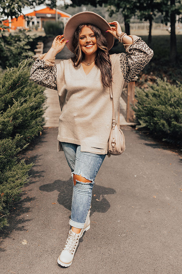 Chestnut Chill Sweater in Beige   Curves