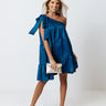 Main Street View Shift Dress In Ocean Blue Image - 1