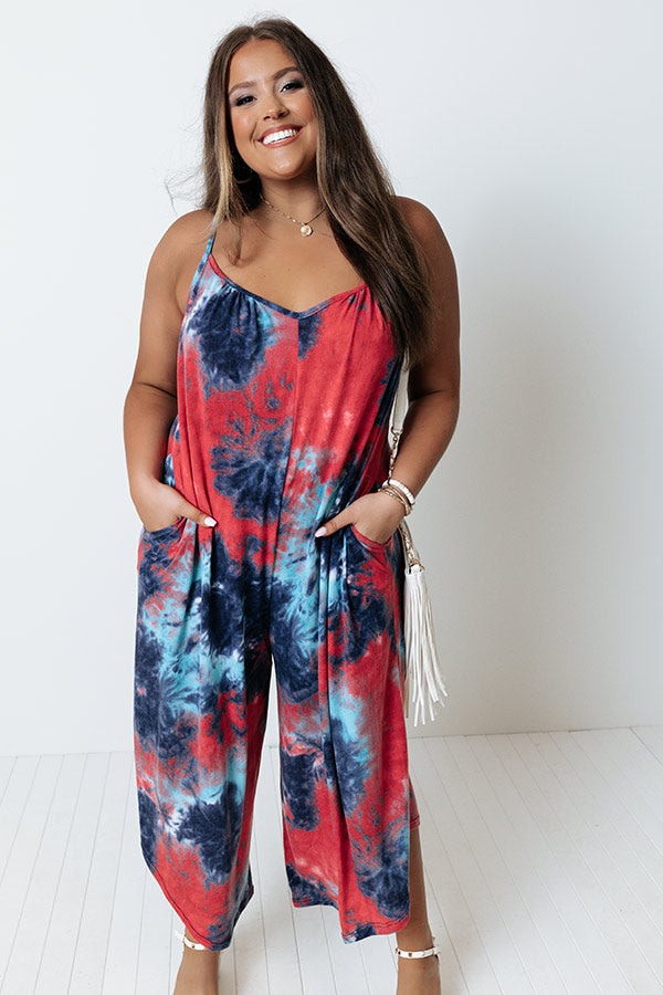 Summer Stars Tie Dye Jumpsuit Curves Image - 3
