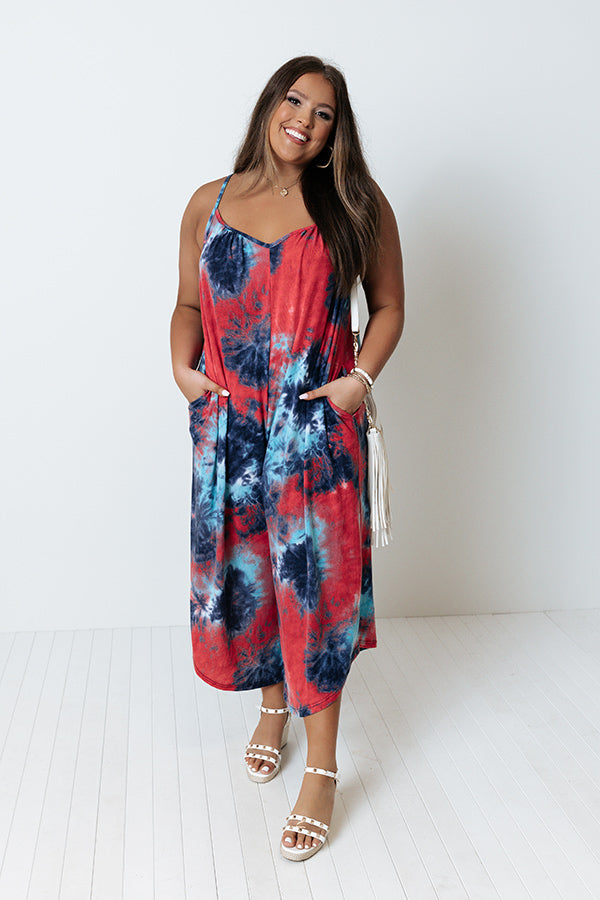 Summer Stars Tie Dye Jumpsuit Curves Image - 1