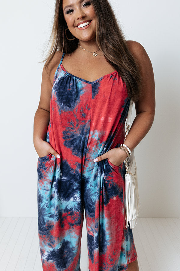 Summer Stars Tie Dye Jumpsuit Curves Image - 2