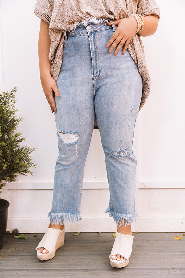 Risen The Wensley High Waist Distressed Jean In Light Wash   Curves Image - 2