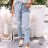 Risen The Wensley High Waist Distressed Jean In Light Wash Image - 1