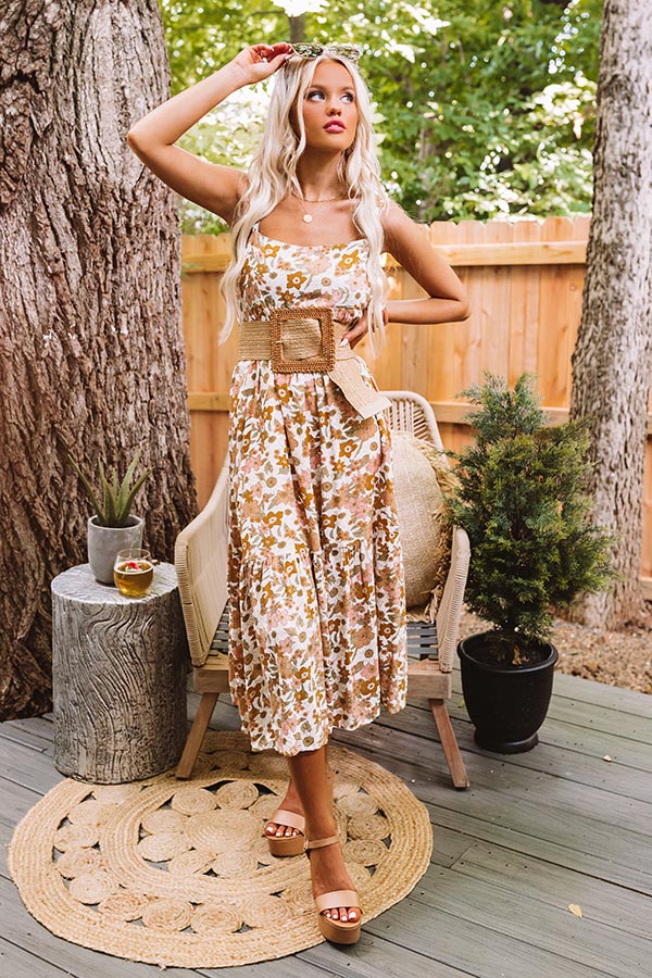 Sweet Intentions Floral Midi In Mustard Image - 3