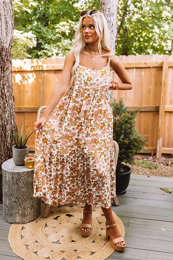 Sweet Intentions Floral Midi In Mustard Image - 1