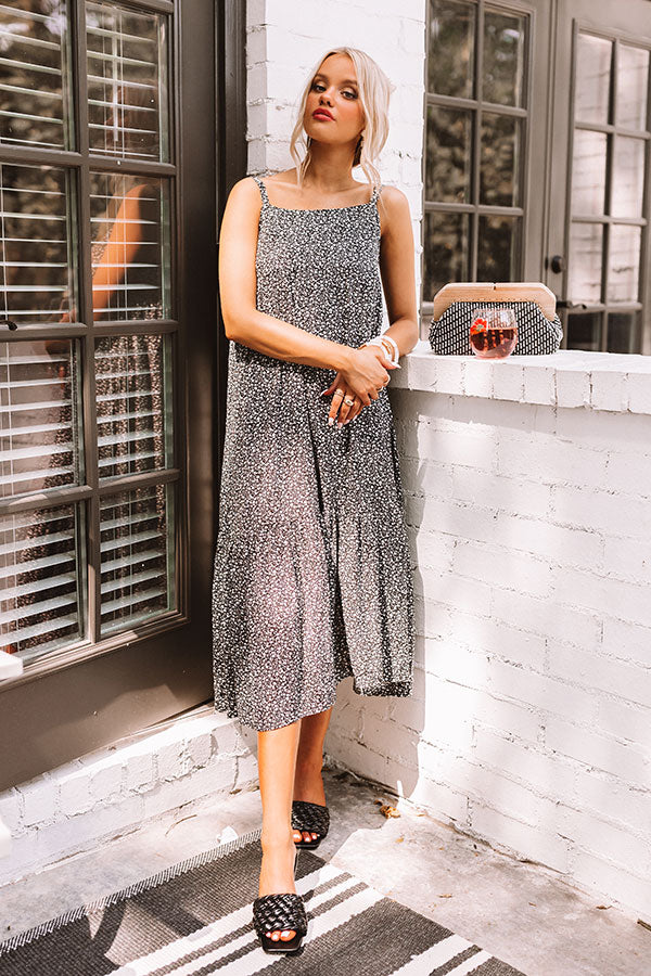 Sweet Intentions Floral Midi In Black Image - 1