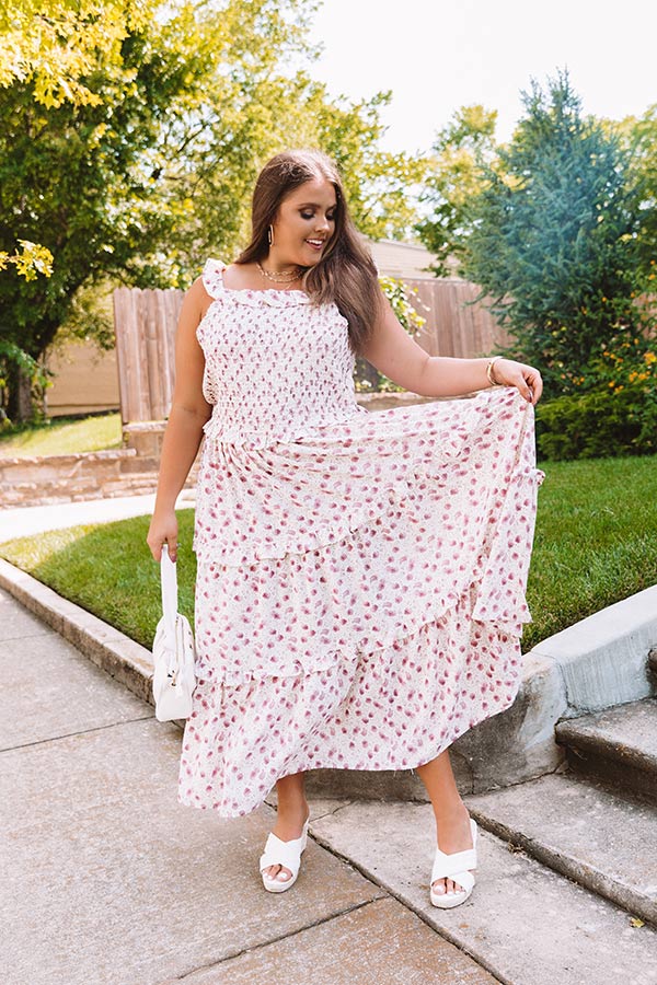 Among The Wildflowers Smocked Midi Curves Image - 4