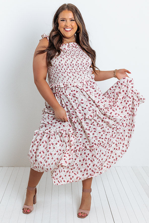 Among The Wildflowers Smocked Midi Curves Image - 1