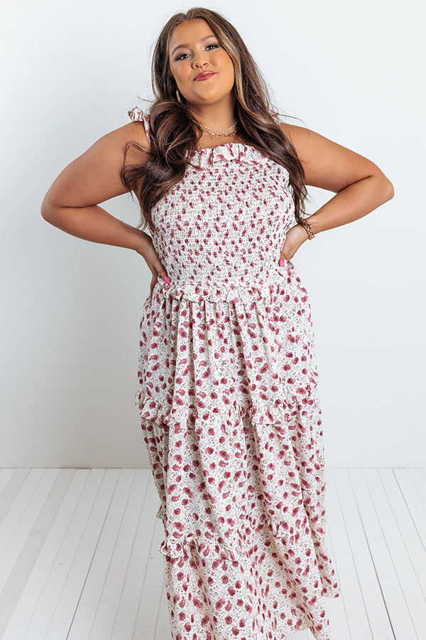 Among The Wildflowers Smocked Midi Curves Image - 2