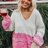 Hometown Roots Knit Sweater In Hot Pink Curves Image - 1