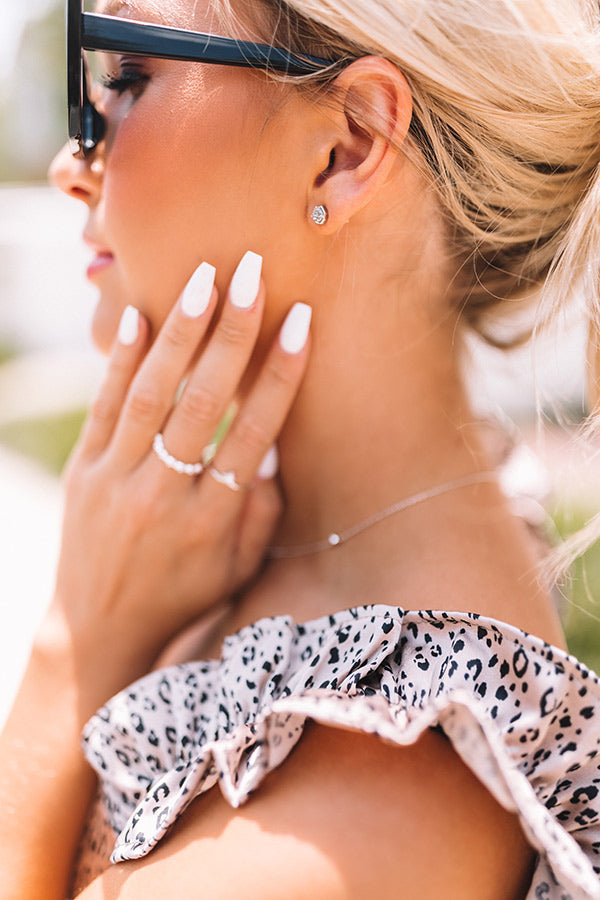 Kendra Scott Nola Silver Stud Earrings in Platinum Drusy • Impressions