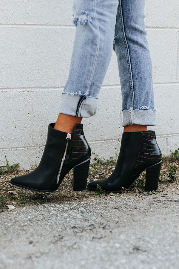 The Lukas Faux Leather Bootie In Black • Impressions Online Boutique
