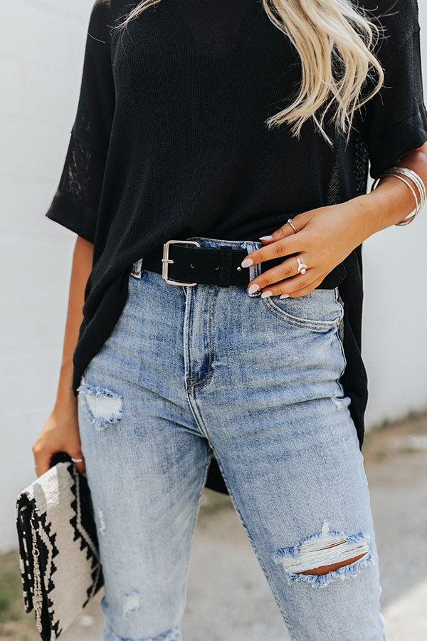 Effortless Success Leather Belt In Black Image - 1