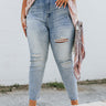 Risen The Seera High Waist Distressed Jean in Light Wash Curves Image - 1