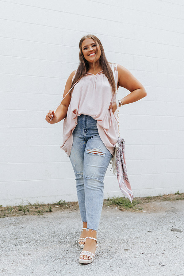 Risen The Seera High Waist Distressed Jean in Light Wash Curves Image - 5