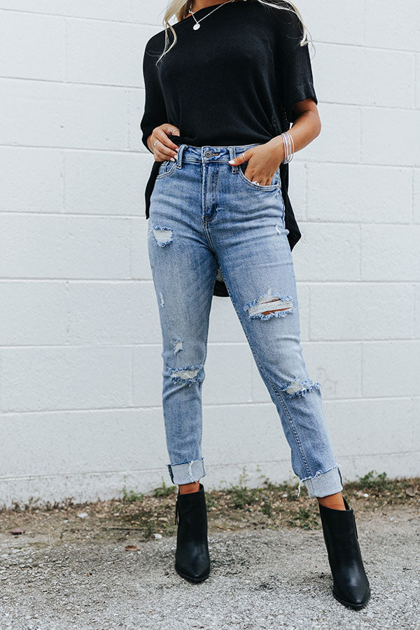 Risen The Seera High Waist Distressed Jean in Light Wash Image - 2